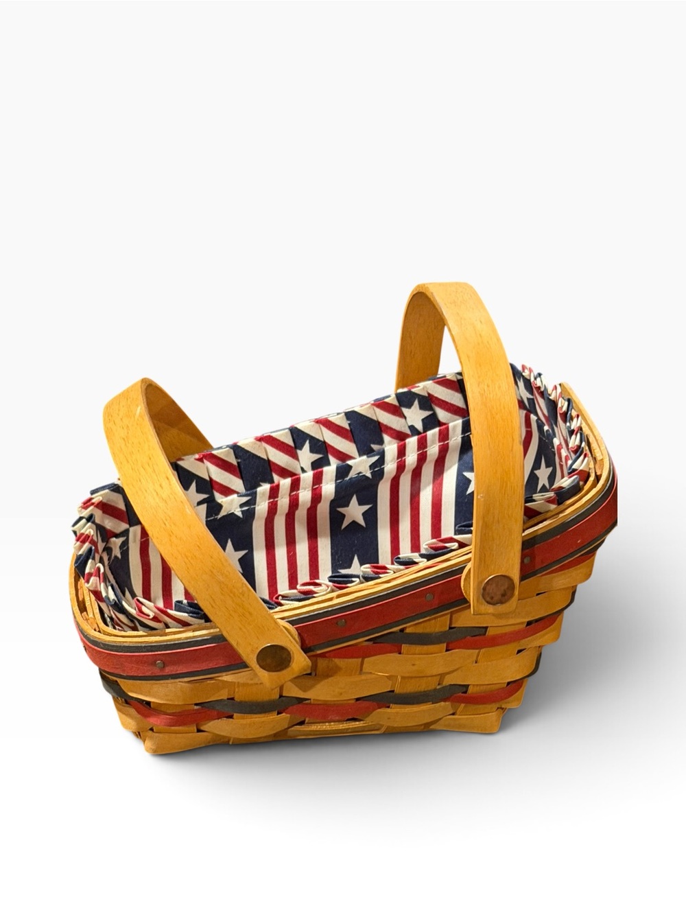 Longaberger Patriotic Basket Beige Red Blue One Size